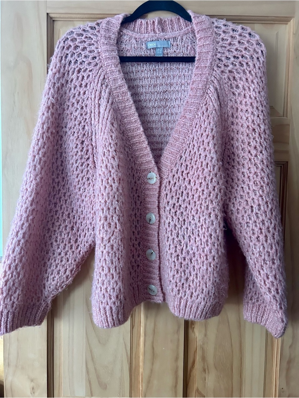 ASOS Chunky Pink Cardigan Sweater. Size 2 UK.